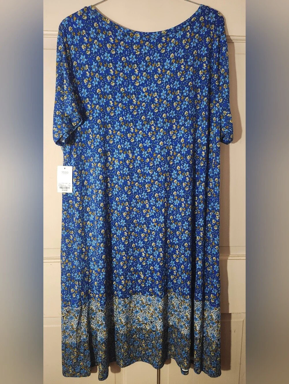 St. John's Bay Blue Floral Short-Sleeve Tunic